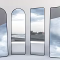 Modern mirror fitting mirror long mirror vanity mirror 3d model