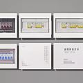 White Electrical Switch Panels With Multiple Circuit Controls And Compartments 3d model