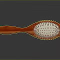 Wooden Hair Brush with Orange Handle and White Bristles for Daily Grooming