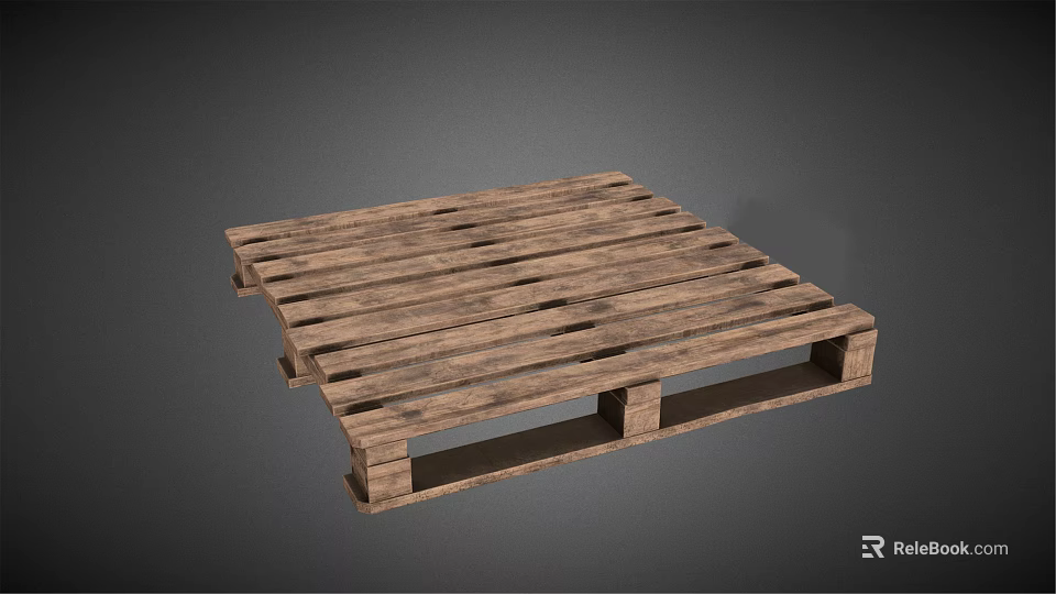 Rustic Wooden Pallet Furniture With Natural Wood Grain And Sturdy Design 3d model 
