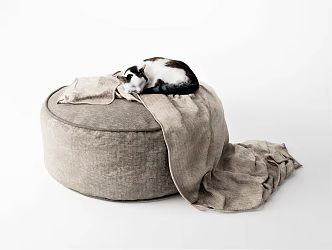 Modern Sofa Stool Lazy Sofa Blanket Animal Cat Round Sofa 3d model