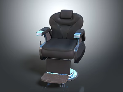Comfortable Modern Black Leather Massage Chair With Ergonomic Armrests And Footrest Design 3d model