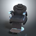Comfortable Modern Black Leather Massage Chair With Ergonomic Armrests And Footrest Design