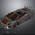 Modified Car With Metallic Body Rusted Parts And Unique Roof Structures