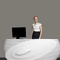 Modern Front Desk Bar Figure 3d model