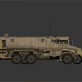 Military Armored Truck And Rusty School Bus Vehicle Models On White Background