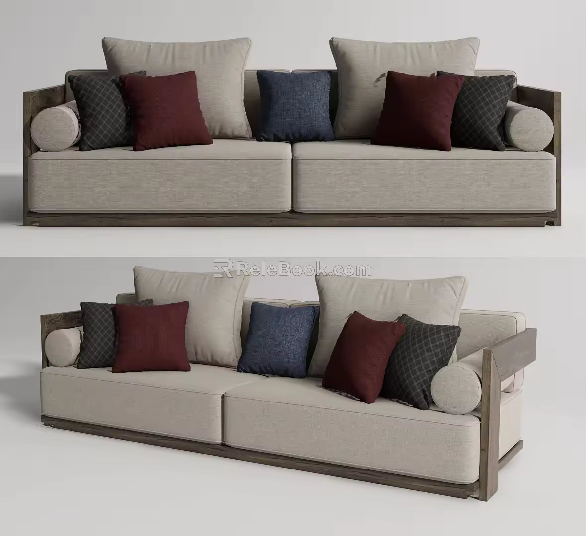 New Chinese-style double sofa 3d model