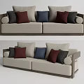 New Chinese-style double sofa 3d model