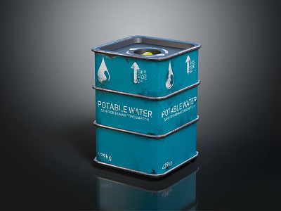 Portable Water Storage Tank With 10L Capacity And Blue Container Design 3d model