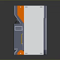 Modern Furniture Storage Cabinets With Glass Doors Orange Accents And Metal Frames