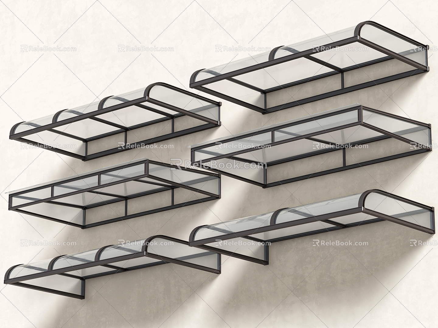 Awning steel glass canopy model