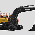 Volvo EC250EL Excavator With Black Track System And Yellow Cabin