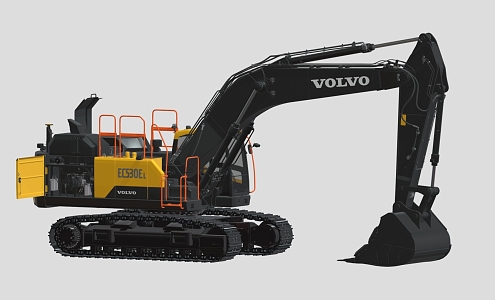 Engineering vehicle excavator hook machine 3d model