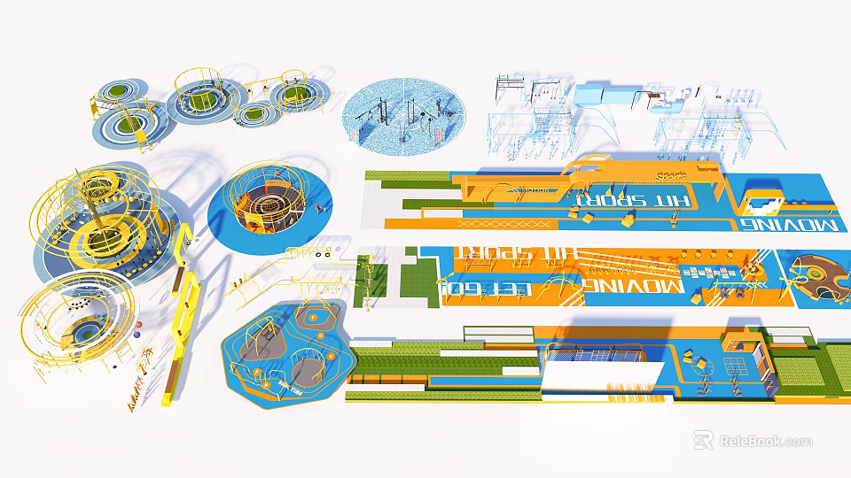 Colorful Interactive Playground Equipment With Modern Design And Safe Fun Structures 3d model