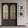 French retro sliding door 3d model