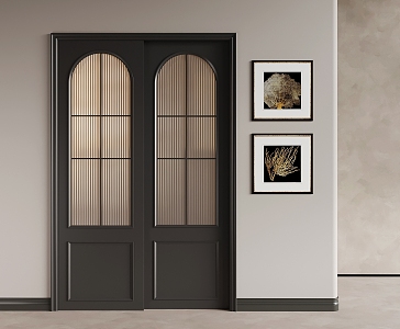 French retro sliding door 3d model