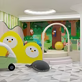 Kindergarten Indoor Playground with Slide Ball Pit Octopus Toy and Cartoon Decorations