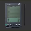Playback Interactive Electronic Device With Green Screen List Interface Buttons And Stylus Pen 3d model
