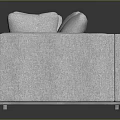 Modern Gray Fabric Double Sofa With Comfortable Cushions And Metal Legs
