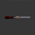 Classic Revolver With Red Wooden Grip And Silver Metal Body Design