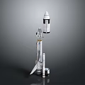 White Rocket Model With Launch Stand And Detailed Design Features 3d model
