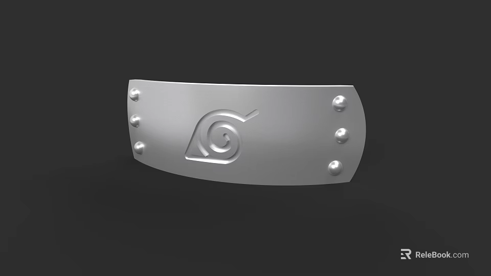 Anime Ninja Headband With Leaf Village Symbol For Game Cosplay Characters 3d model 