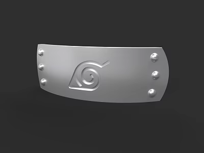 Anime Ninja Headband With Leaf Village Symbol For Game Cosplay Characters 3d model