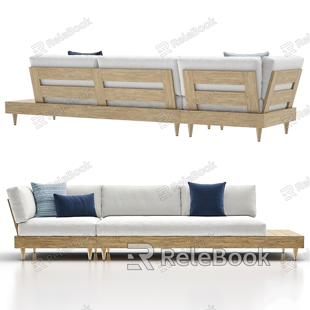 Outdoor Sofa Solid Wood Sofa Japanese Style Sofa Sofa Courtyard Sofa model