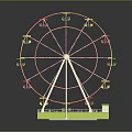 Kids Colorful Ferris Wheel Toy Model With Bright Seats And Stable Base