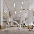Hospital Outpatient Clinic Modern Lobby With Medical Staff And Patients