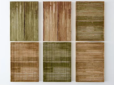 Six Colorful Wooden Decorative Panels With Diverse Textures And Natural Tones 3d model