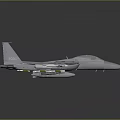 Gray Space Fighter Jet Model with Detailed Fuselage and Aerospace Design Features