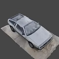 Vintage DeLorean Car Parked On Urban Pavement With Classic Design