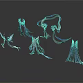 Glowing Fantasy Decorative Structures With Purple Blue Sleek Designs