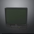 Vintage Ritron TV Set With Gray Casing And Screen Showing Building Green Area