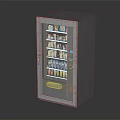 Gray Vending Machine With Transparent Door Displaying Various Inside Snacks And Drinks 3d model