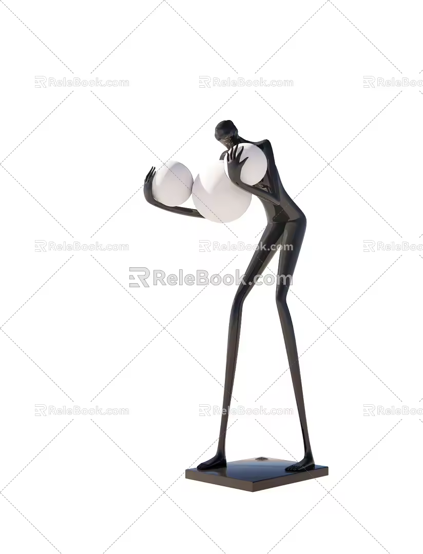 Modern special-shaped floor lamp character sculpture floor lamp 3d model