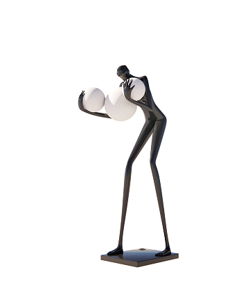 Modern special-shaped floor lamp character sculpture floor lamp 3d model