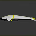 Streamlined White And Yellow Modern Vehicle With Sleek Surface And Futuristic Design