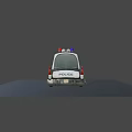 Classic Police Car With Red Blue Lights 911 Number And Badge Design