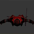 Full Body Red Armored Warrior With Decorative Patterns And Red Cape