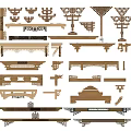 ancient building components bucket arch mortise and tenon structure bucket arch composite building structure carved cross beam wooden beam structure 3d model
