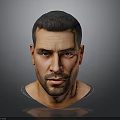 Man Headshot Portrait With Short Hair Beard And Realistic Facial Details