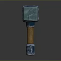 Professional Heavy Duty Hammer with Wooden Handle and Green Metal Head