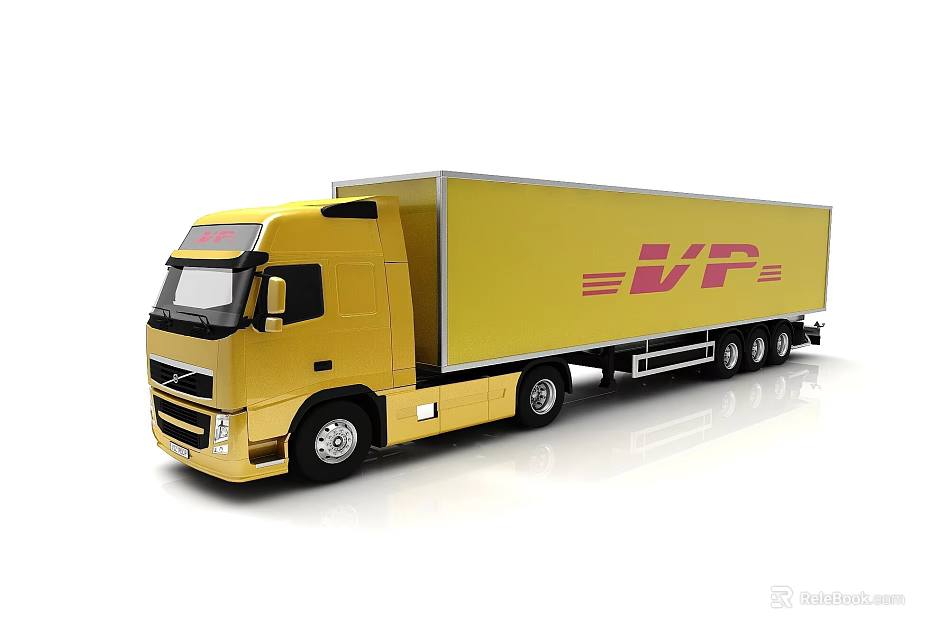 Yellow Storage Locker With Red VP Logo For Secure Storage Solutions 3d model