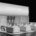 Modern LWMM Exhibition Hall Display Cabinets With Sleek Stands And Tables