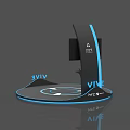 VIVE Pro Display Shelf With Circular Base And Screen For Product Showcase 3d model