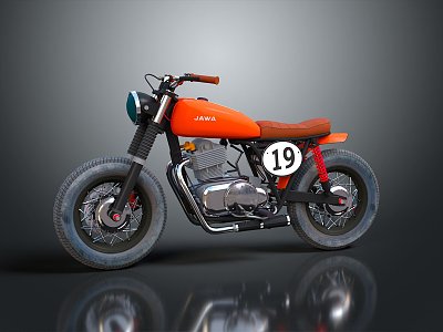 Modern motorcycle two-wheeled motorcycle off-road motorcycle road racing motorcycle 3d model