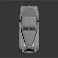 Silver Sleek Vintage Sports Car with Metallic Finish and Retro Design Elements