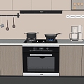 Gas stove range hood steaming oven stove 3d model